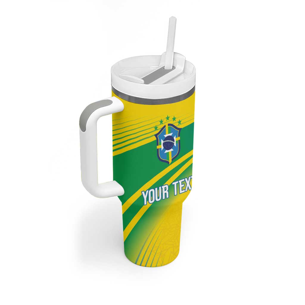 Brazil WC2026 Personalized Tumbler With Handle Pentacampeón Canaries
