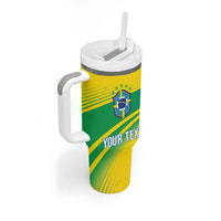Brazil WC2026 Personalized Tumbler With Handle Pentacampeón Canaries