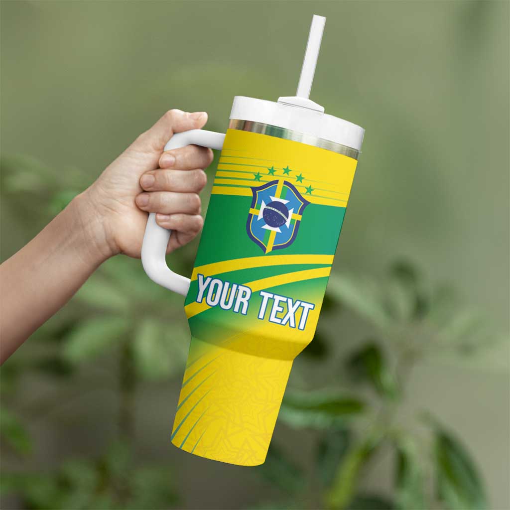 Brazil WC2026 Personalized Tumbler With Handle Pentacampeón Canaries