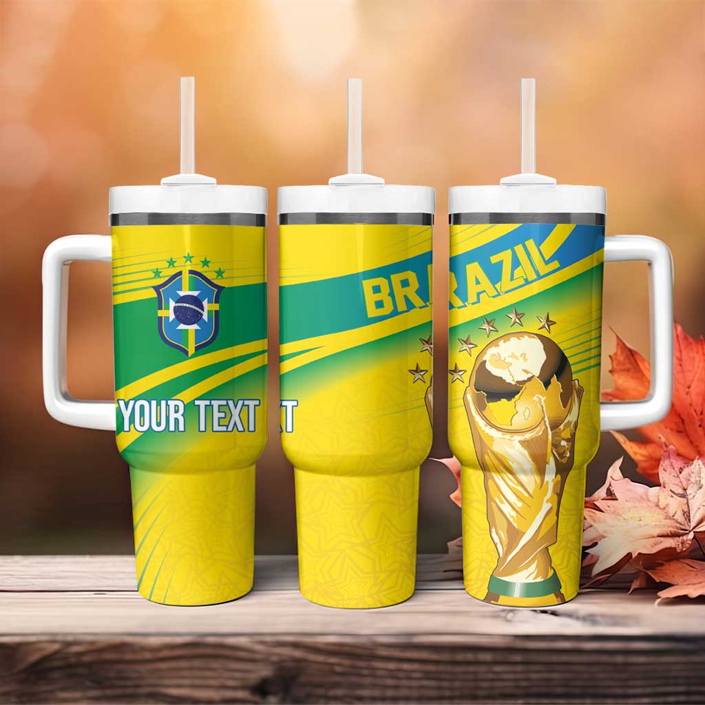 Brazil WC2026 Personalized Tumbler With Handle Pentacampeón Canaries