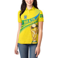 Brazil WC2026 Personalized Women Polo Shirt Pentacampeón Canaries