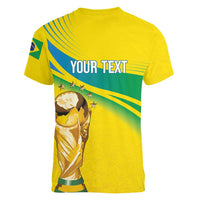 Brazil WC2026 Personalized Women V-Neck T-Shirt Pentacampeón Canaries