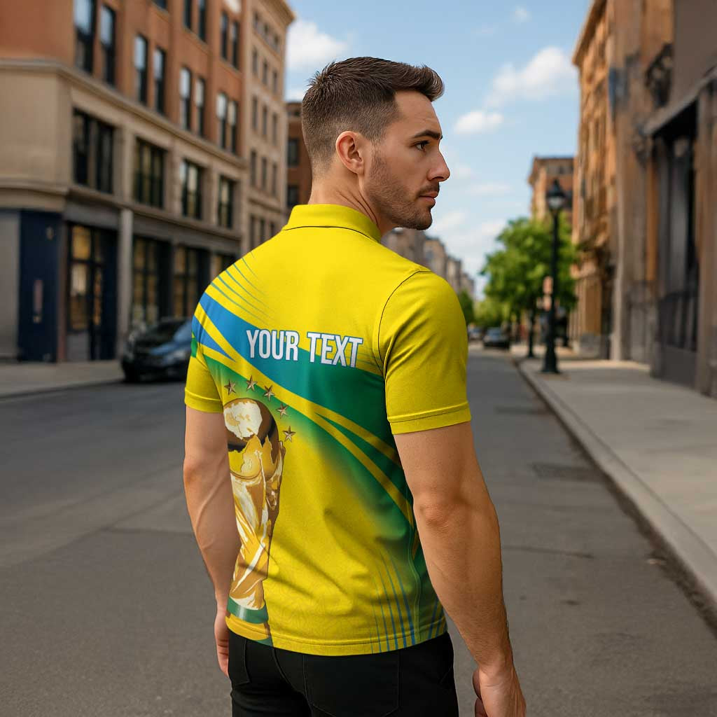 Brazil WC2026 Personalized Zipper Polo Shirt Pentacampeón Canaries