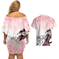 Kentucky Horse Racing Couples Matching Off Shoulder Short Dress and Hawaiian Shirt Derby Girls Pink Out LT7 - Wonder Print Shop
