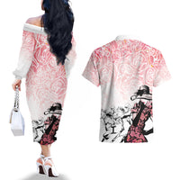 Kentucky Horse Racing Couples Matching Off The Shoulder Long Sleeve Dress and Hawaiian Shirt Derby Girls Pink Out LT7 - Wonder Print Shop