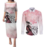 Kentucky Horse Racing Couples Matching Puletasi and Long Sleeve Button Shirt Derby Girls Pink Out LT7 - Wonder Print Shop