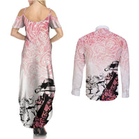 Kentucky Horse Racing Couples Matching Summer Maxi Dress and Long Sleeve Button Shirt Derby Girls Pink Out LT7 - Wonder Print Shop