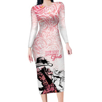 Kentucky Horse Racing Family Matching Long Sleeve Bodycon Dress and Hawaiian Shirt Derby Girls Pink Out LT7 - Wonder Print Shop