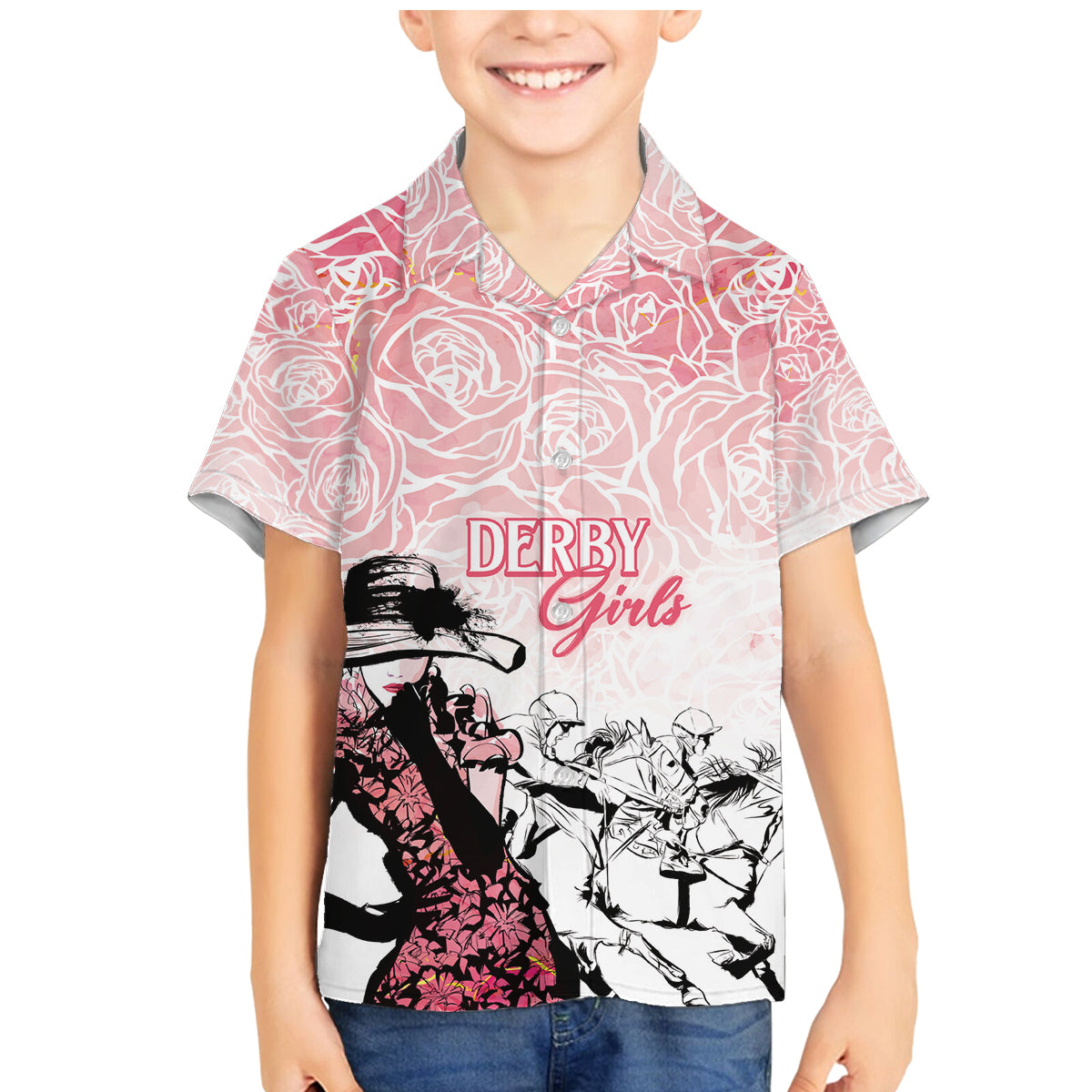 Kentucky Horse Racing Family Matching Mermaid Dress and Hawaiian Shirt Derby Girls Pink Out LT7 - Wonder Print Shop