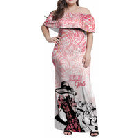 Kentucky Horse Racing Family Matching Off Shoulder Maxi Dress and Hawaiian Shirt Derby Girls Pink Out LT7 - Wonder Print Shop