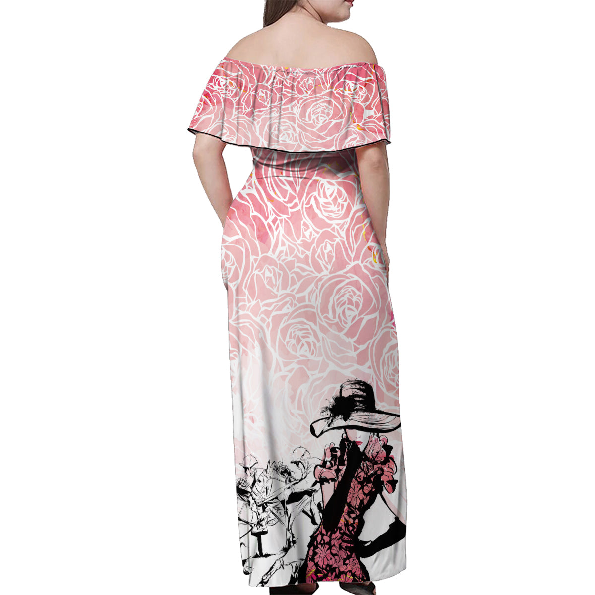 Kentucky Horse Racing Family Matching Off Shoulder Maxi Dress and Hawaiian Shirt Derby Girls Pink Out LT7 - Wonder Print Shop