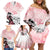 Kentucky Horse Racing Family Matching Off Shoulder Short Dress and Hawaiian Shirt Derby Girls Pink Out LT7 - Wonder Print Shop