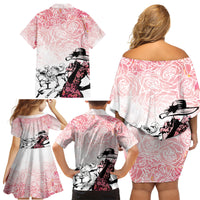 Kentucky Horse Racing Family Matching Off Shoulder Short Dress and Hawaiian Shirt Derby Girls Pink Out LT7 - Wonder Print Shop