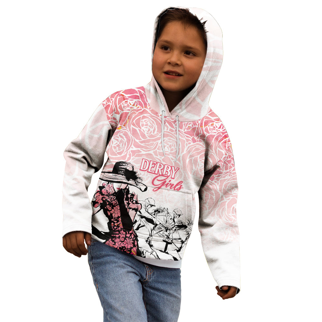 Kentucky Horse Racing Kid Hoodie Derby Girls Pink Out - Wonder Print Shop