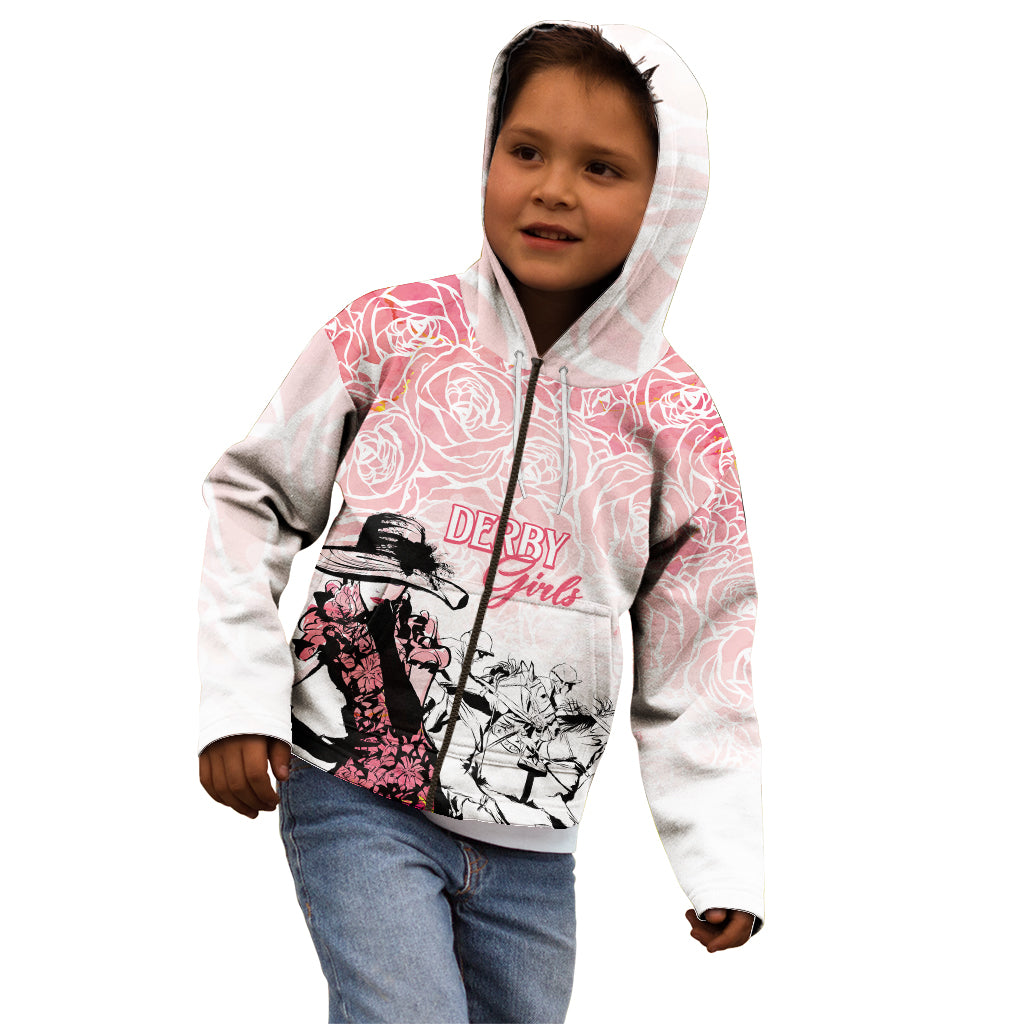 Kentucky Horse Racing Kid Hoodie Derby Girls Pink Out - Wonder Print Shop