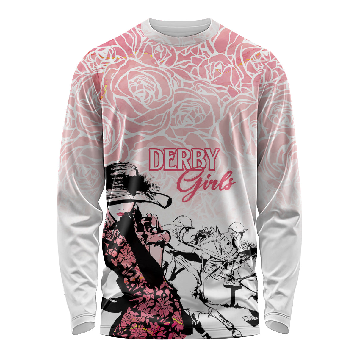 Kentucky Horse Racing Long Sleeve Shirt Derby Girls Pink Out - Wonder Print Shop