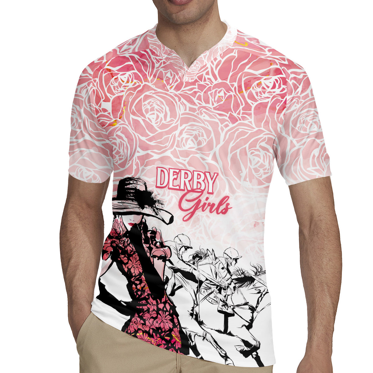 Kentucky Horse Racing Rugby Jersey Derby Girls Pink Out - Wonder Print Shop