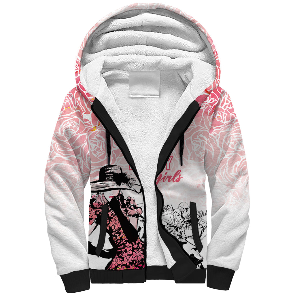 Kentucky Horse Racing Sherpa Hoodie Derby Girls Pink Out - Wonder Print Shop