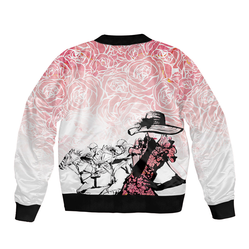 Kentucky Horse Racing Sleeve Zip Bomber Jacket Derby Girls Pink Out - Wonder Print Shop