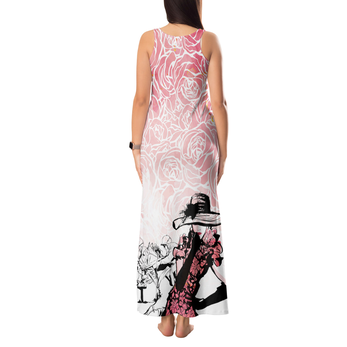 Kentucky Horse Racing Tank Maxi Dress Derby Girls Pink Out - Wonder Print Shop