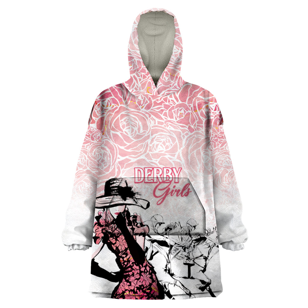 Kentucky Horse Racing Wearable Blanket Hoodie Derby Girls Pink Out - Wonder Print Shop