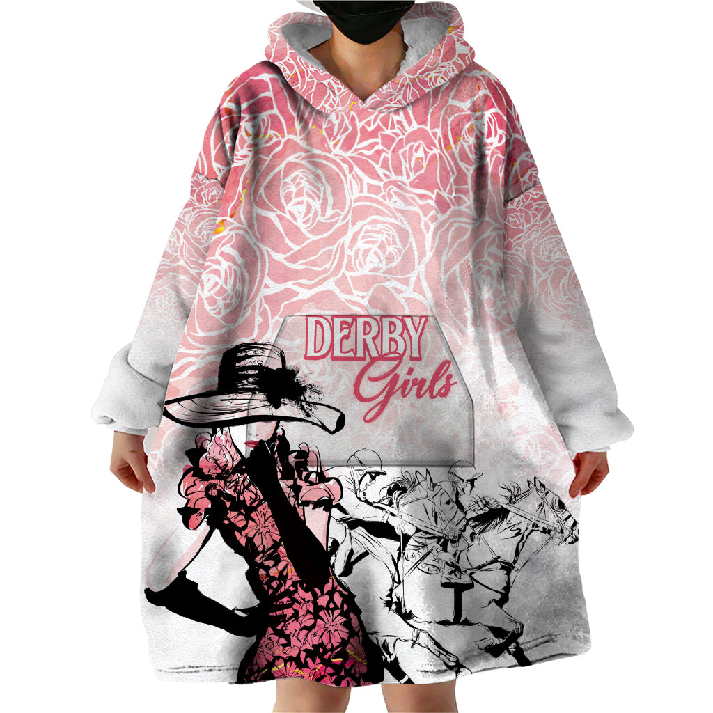 Kentucky Horse Racing Wearable Blanket Hoodie Derby Girls Pink Out - Wonder Print Shop