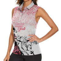 Kentucky Horse Racing Women Sleeveless Polo Shirt Derby Girls Pink Out - Wonder Print Shop