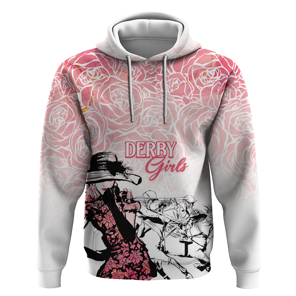 Kentucky Horse Racing Zip Hoodie Derby Girls Pink Out - Wonder Print Shop
