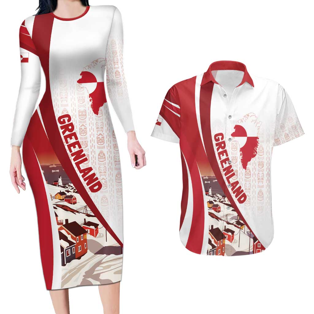 Personalized Greenland Couples Matching Long Sleeve Bodycon Dress and Hawaiian Shirt Tupilaks Inspired