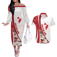 Personalized Greenland Couples Matching Off The Shoulder Long Sleeve Dress and Hawaiian Shirt Tupilaks Inspired