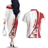 Personalized Greenland Couples Matching Off The Shoulder Long Sleeve Dress and Hawaiian Shirt Tupilaks Inspired