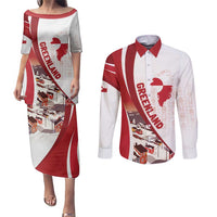 Personalized Greenland Couples Matching Puletasi and Long Sleeve Button Shirt Tupilaks Inspired