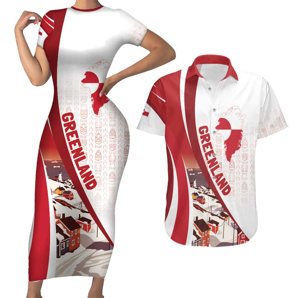 Personalized Greenland Couples Matching Short Sleeve Bodycon Dress and Hawaiian Shirt Tupilaks Inspired