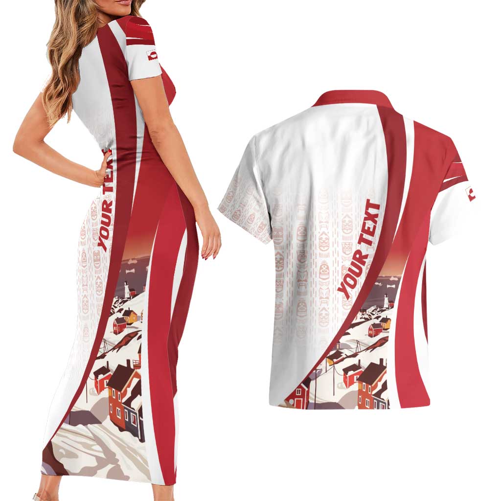 Personalized Greenland Couples Matching Short Sleeve Bodycon Dress and Hawaiian Shirt Tupilaks Inspired