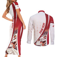 Personalized Greenland Couples Matching Short Sleeve Bodycon Dress and Long Sleeve Button Shirt Tupilaks Inspired