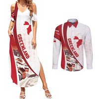 Personalized Greenland Couples Matching Summer Maxi Dress and Long Sleeve Button Shirt Tupilaks Inspired