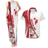 Personalized Greenland Couples Matching Tank Maxi Dress and Hawaiian Shirt Tupilaks Inspired