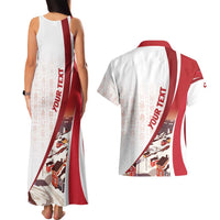Personalized Greenland Couples Matching Tank Maxi Dress and Hawaiian Shirt Tupilaks Inspired