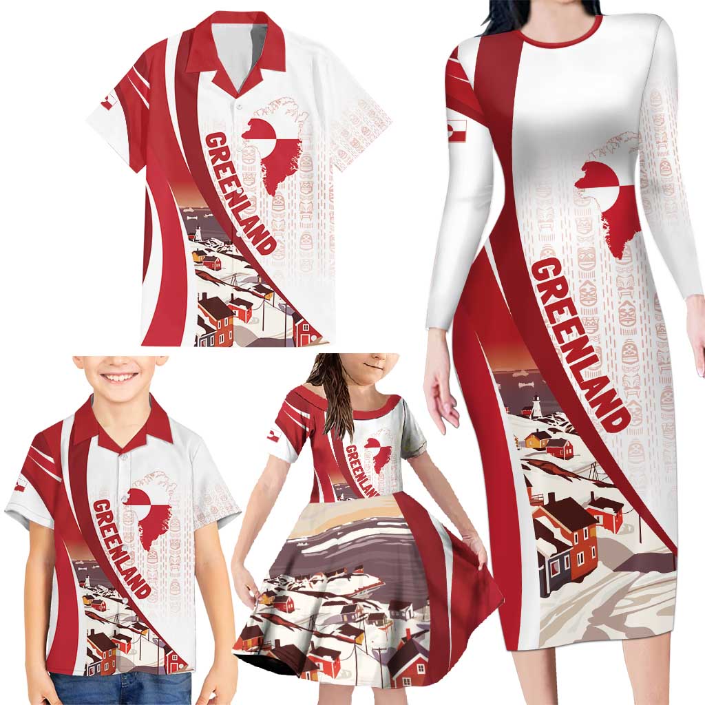 Personalized Greenland Family Matching Long Sleeve Bodycon Dress and Hawaiian Shirt Tupilaks Inspired