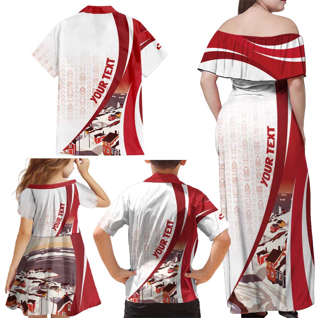 Personalized Greenland Family Matching Off Shoulder Maxi Dress and Hawaiian Shirt Tupilaks Inspired