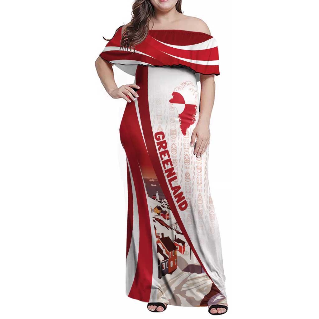 Personalized Greenland Family Matching Off Shoulder Maxi Dress and Hawaiian Shirt Tupilaks Inspired