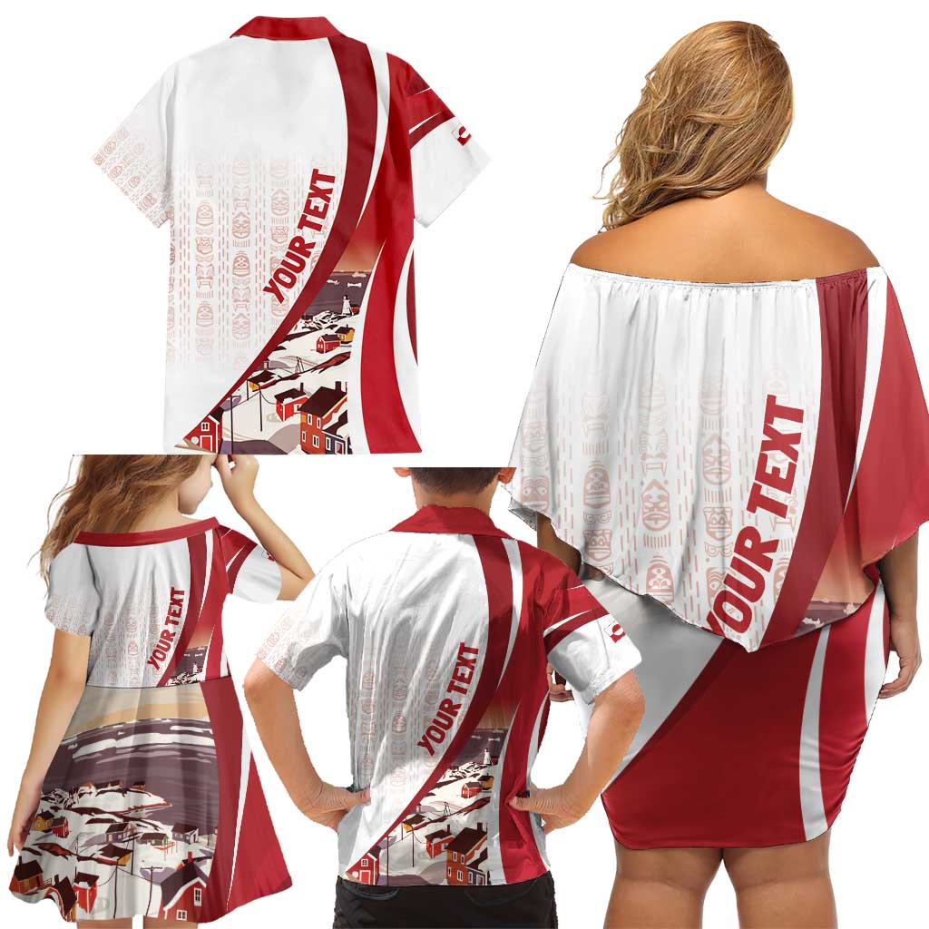 Personalized Greenland Family Matching Off Shoulder Short Dress and Hawaiian Shirt Tupilaks Inspired