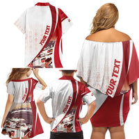 Personalized Greenland Family Matching Off Shoulder Short Dress and Hawaiian Shirt Tupilaks Inspired