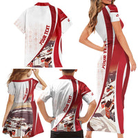 Personalized Greenland Family Matching Short Sleeve Bodycon Dress and Hawaiian Shirt Tupilaks Inspired