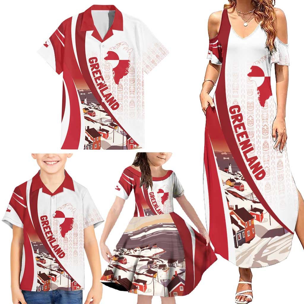 Personalized Greenland Family Matching Summer Maxi Dress and Hawaiian Shirt Tupilaks Inspired