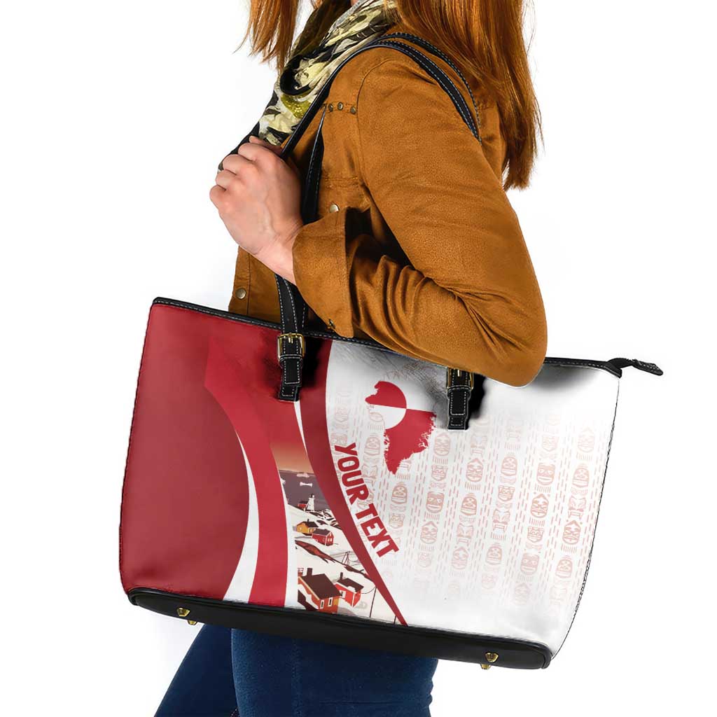 Personalized Greenland Leather Tote Bag Tupilaks Inspired