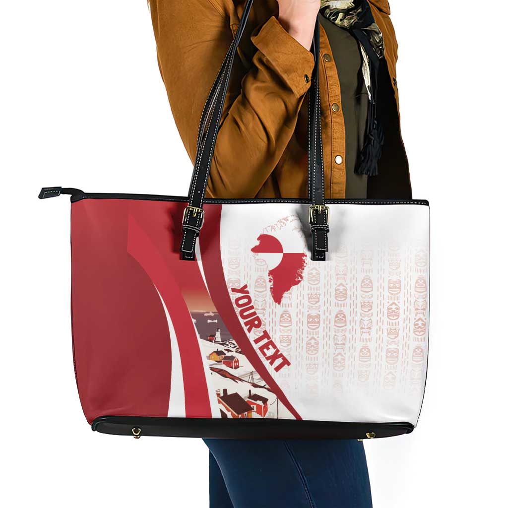 Personalized Greenland Leather Tote Bag Tupilaks Inspired