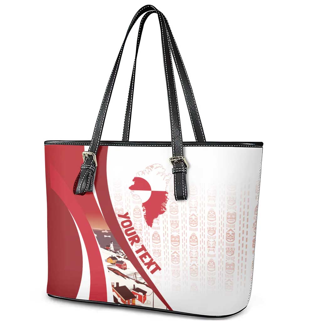 Personalized Greenland Leather Tote Bag Tupilaks Inspired