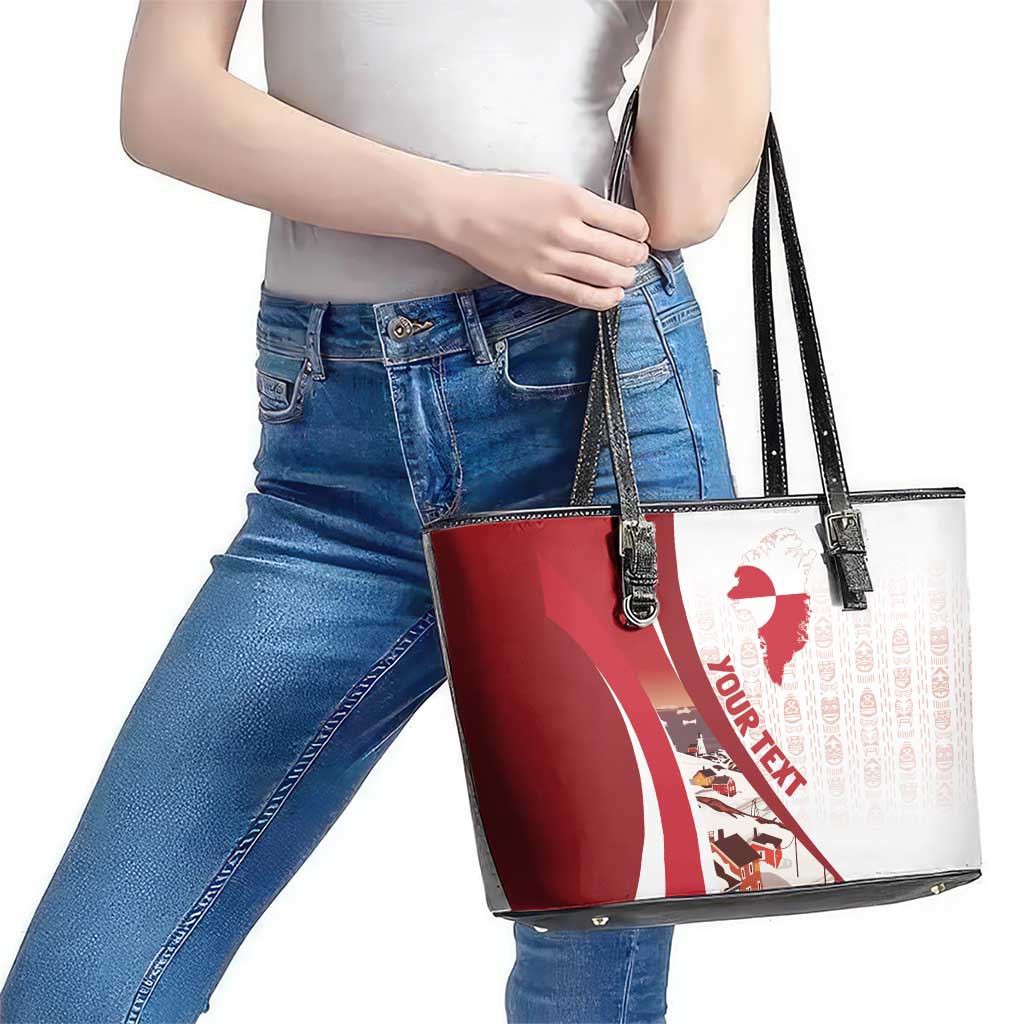 Personalized Greenland Leather Tote Bag Tupilaks Inspired