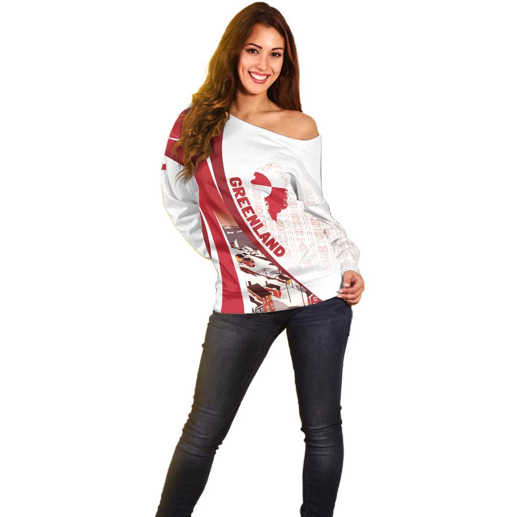 Personalized Greenland Off Shoulder Sweater Tupilaks Inspired